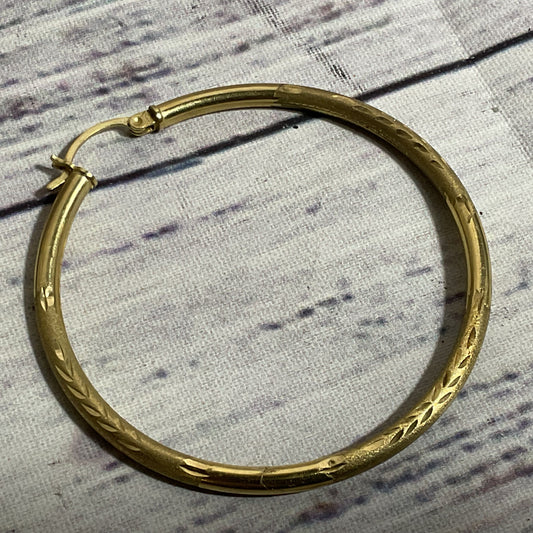 10K Yellow Gold 2.25" Hoop Earring- 2.14g