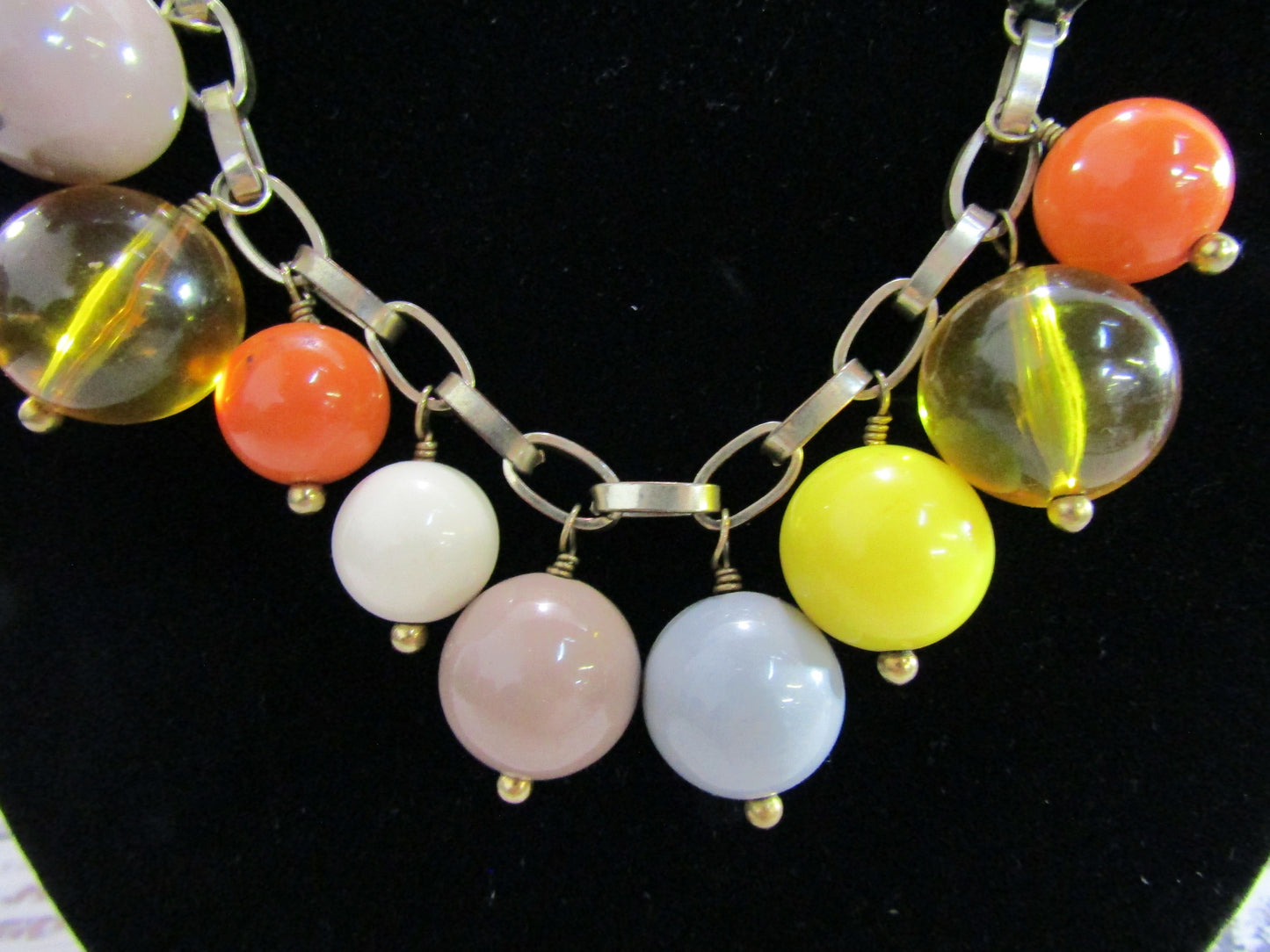 J. Crew Multi-Color Resin Beaded Floral Enamel Accent Statement Necklace