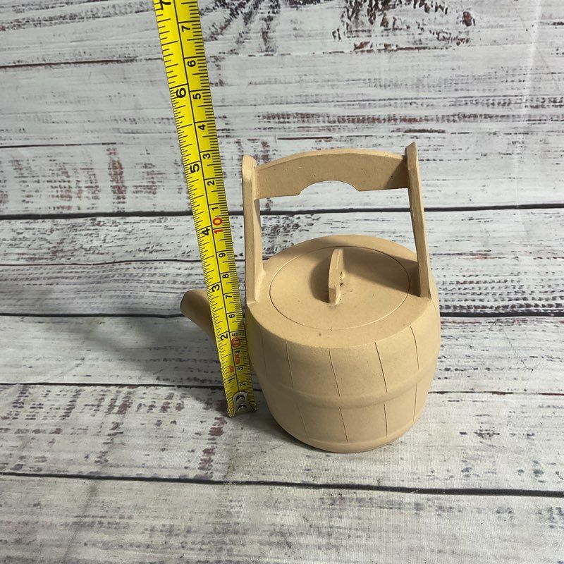 Chinese Yixing Zisha Tan Clay Mini 5" Barrel Tea Pot