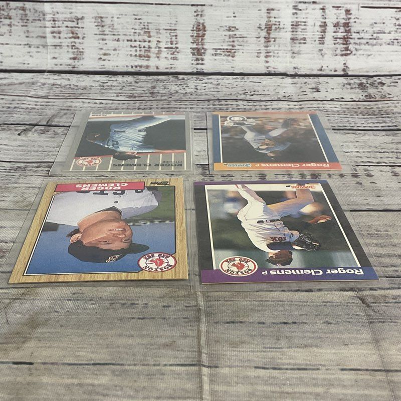 Lot Of 4 Vtg. Roger Clemens Ungraded Baseball Cards Topps Donruss Fleer