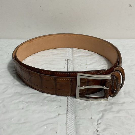NEW IN BAG Martin Dingman Chestnut Alligator Grain Belt Nickel Buckle 110/44