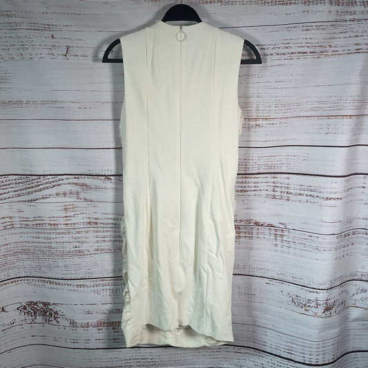 Akris Punto Cream Ruched Front Sleeveless Cocktail Dress - Size 8
