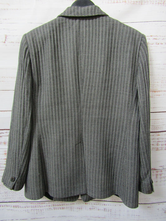 Armani Collezioni Women's Black & Gray Wool Blend Blazer Jacket Size 12