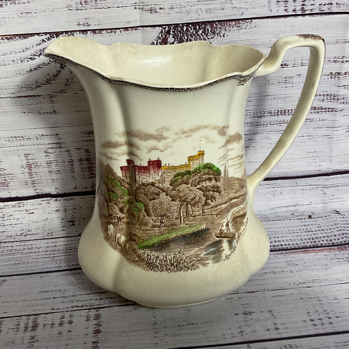 1930's JOHNSON BROTHERS Eng. Old Brittian Castles Brown Pitcher- 8"