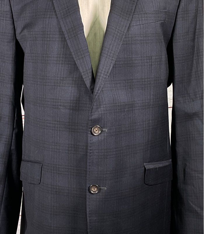 Ted Baker Plaid Endurance Jarrett Wool Blazer Navy 44