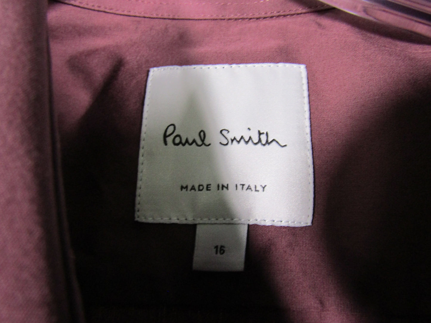 Paul Smith Men's Mauve Purple Long Sleeve Cotton Shirt Size 16 Made in Italy
