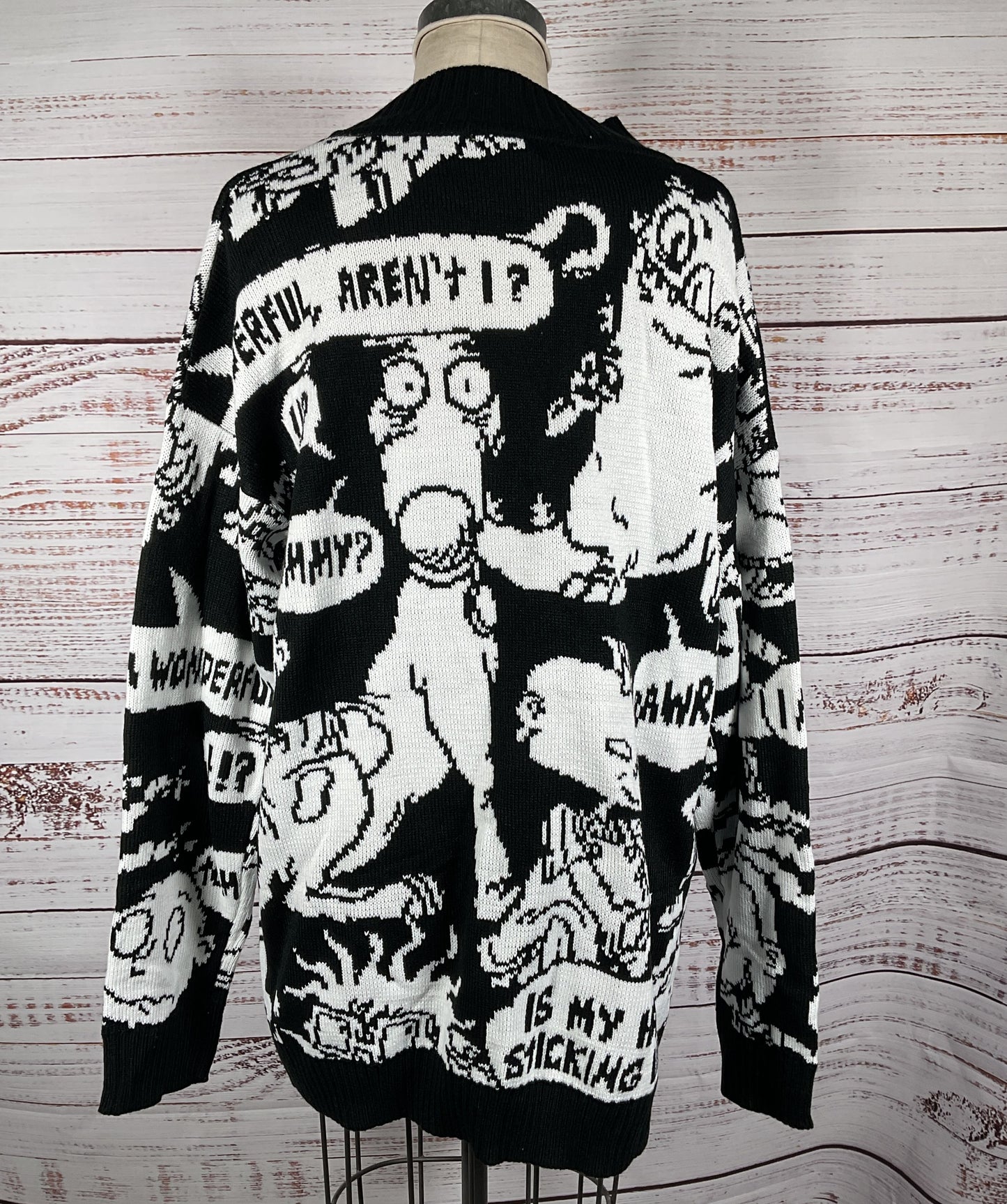 Dolls Kill Rugrats Thinking Too Much Knit Graphic Sweater Multicolor M/L