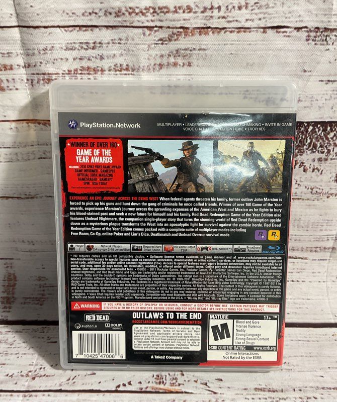 Red Dead Redemption - Game of the Year Edition PlayStation 3 Complete W/ MAP