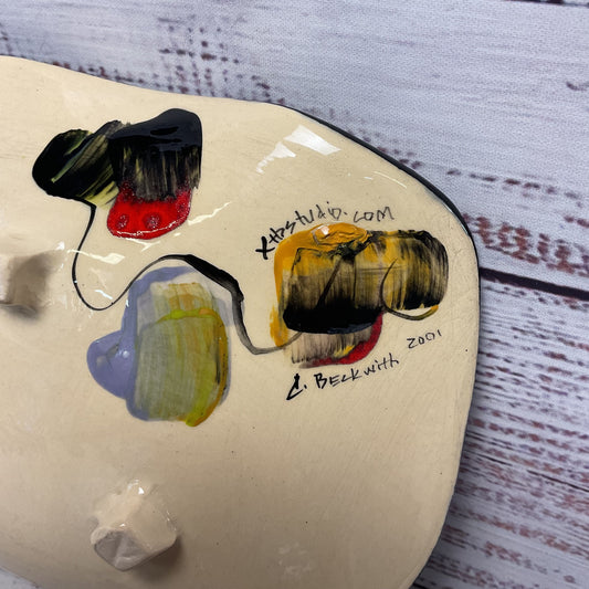 XTB Studio Ceramic Art Footed Trinket Bowl 2001 C. Beckwith