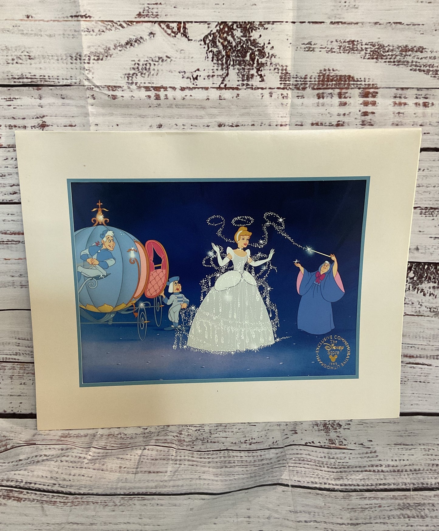 Disney Vintage Cinderella Pocahontas Lot of 3 Lithographs