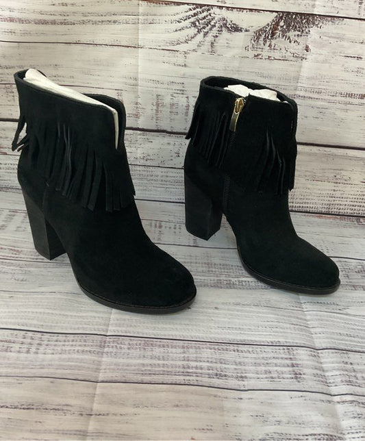 NWOB Women's Neiman Marcus Black Fringed Boots Size 5.5