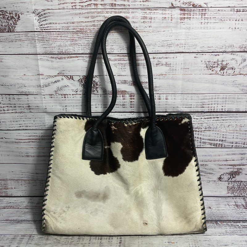 Juan Antonio Cowhide & Snake Embossed Leather Tote Bag Purse
