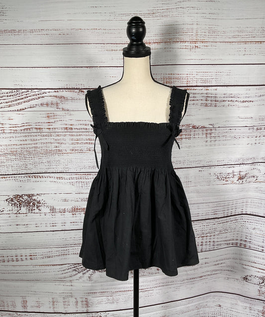 Marc Jacobs Black Babydoll Smocked Top with Bows - Size Medium