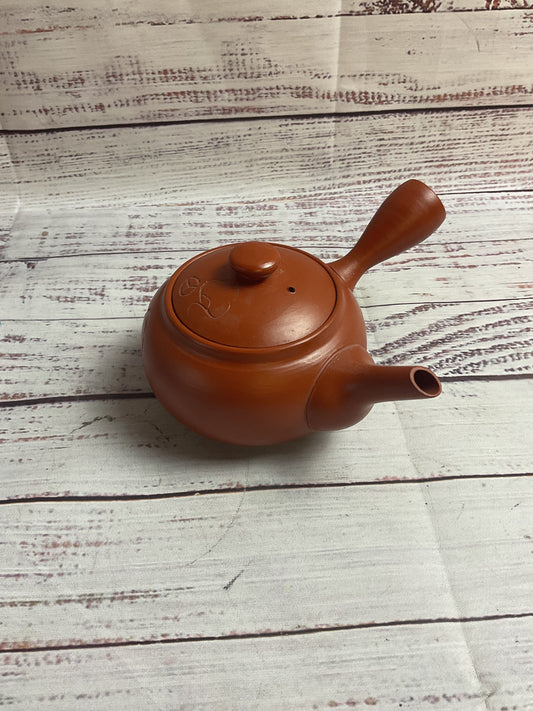 Small Brown Clay Teapot With Strainer Made In Japan