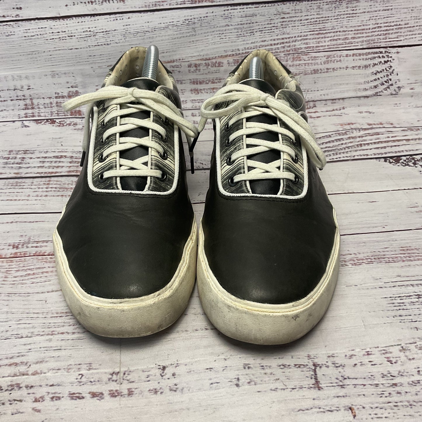 Alexander Mcqueen X Puma Sneakers Black White Leather Shoe Men Size 10 As-Is