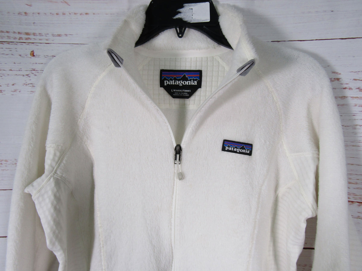 Patagonia Women's White Fleece Full Zip Jacket Size L