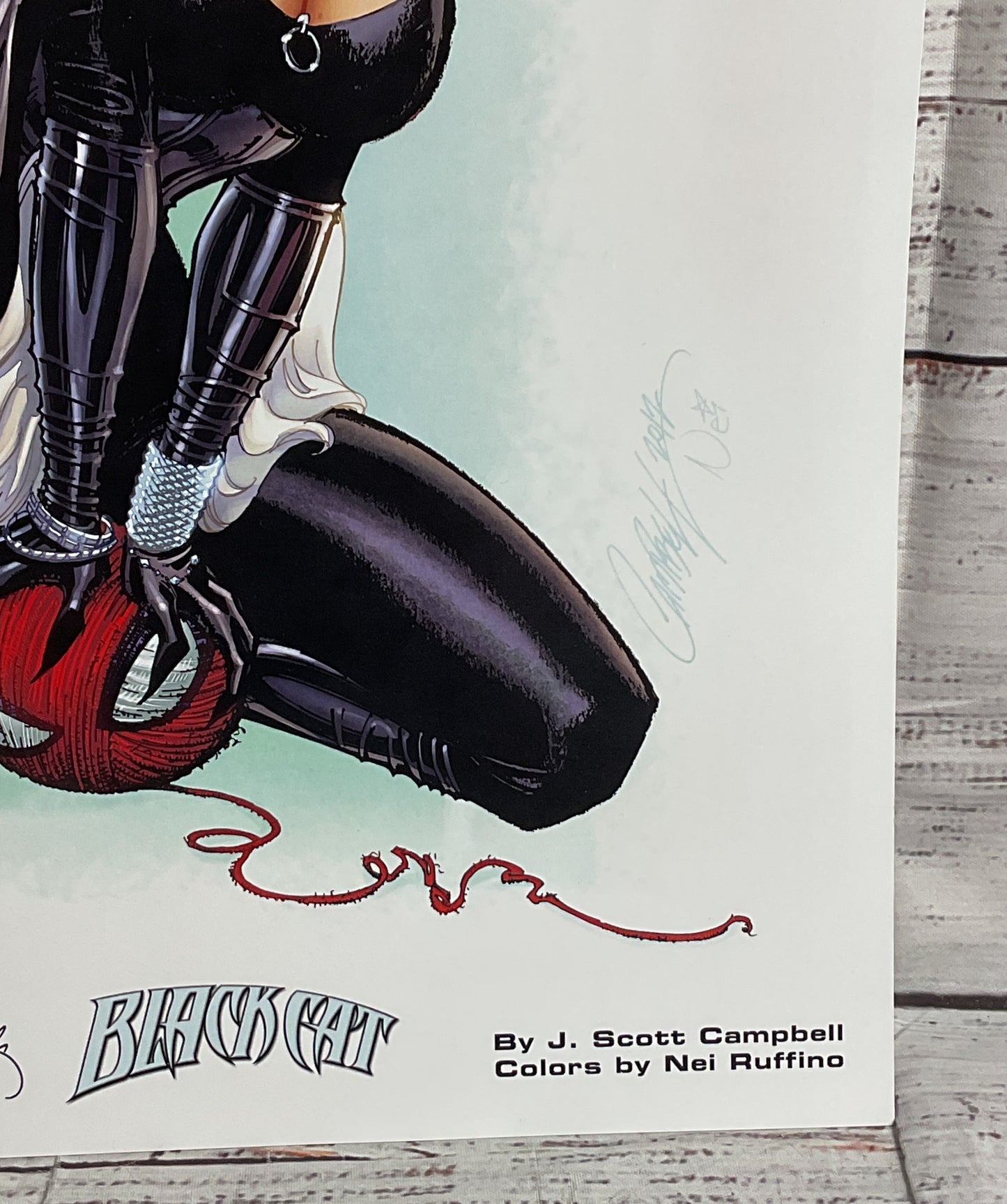 Black Cat Superior Spiderman Print Autographed By J Scott Campbell