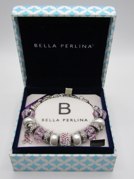 Bella Perlina Faux Pearl Crystal Accent Bracelet BP50047MS
