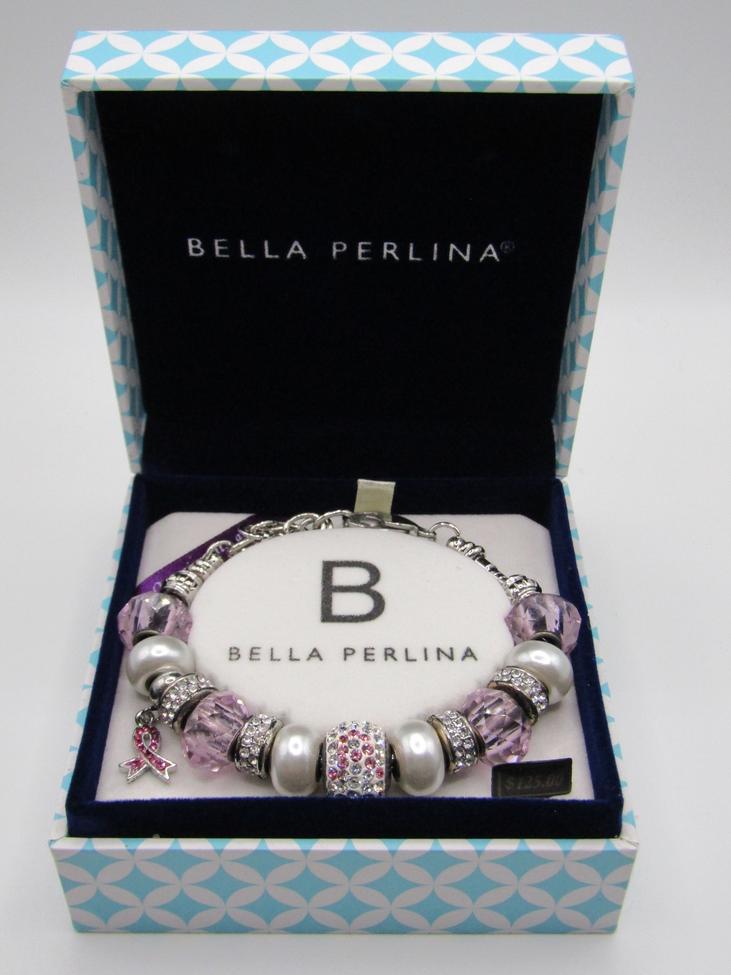 Bella Perlina Faux Pearl Crystal Accent Bracelet BP50047MS