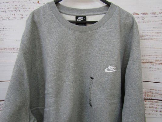 Nike Men's Gray Fleece Cotton Blend Crew Neck Sweatshirt Size XXXL BV2662-063