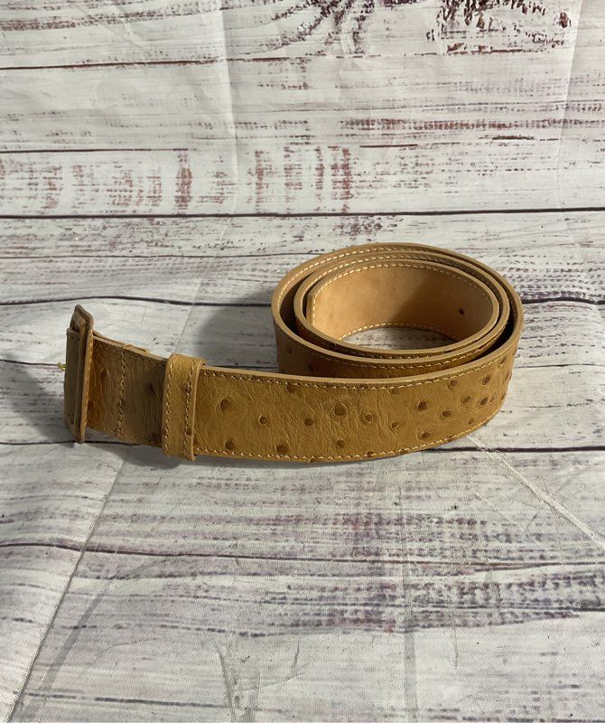 Furla Women's Ostrich Genuine Leather Brown Belt Size S Made in Italy
