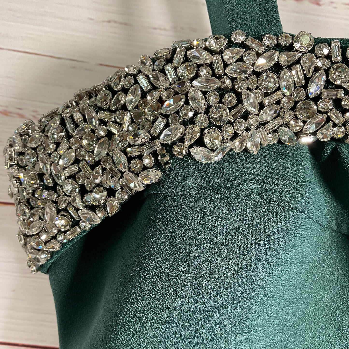 Simkhai Lenny Emerald Green Rhinestone Mini Dress - Size 10