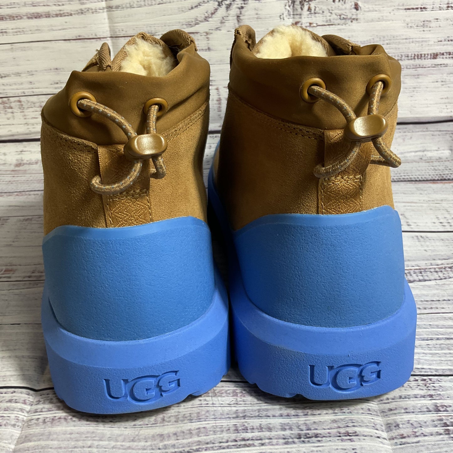 NWOB UGG Men Neumel Weather HYBRID Chestnut Big Sky Blue Waterproof Boots- SZ 12