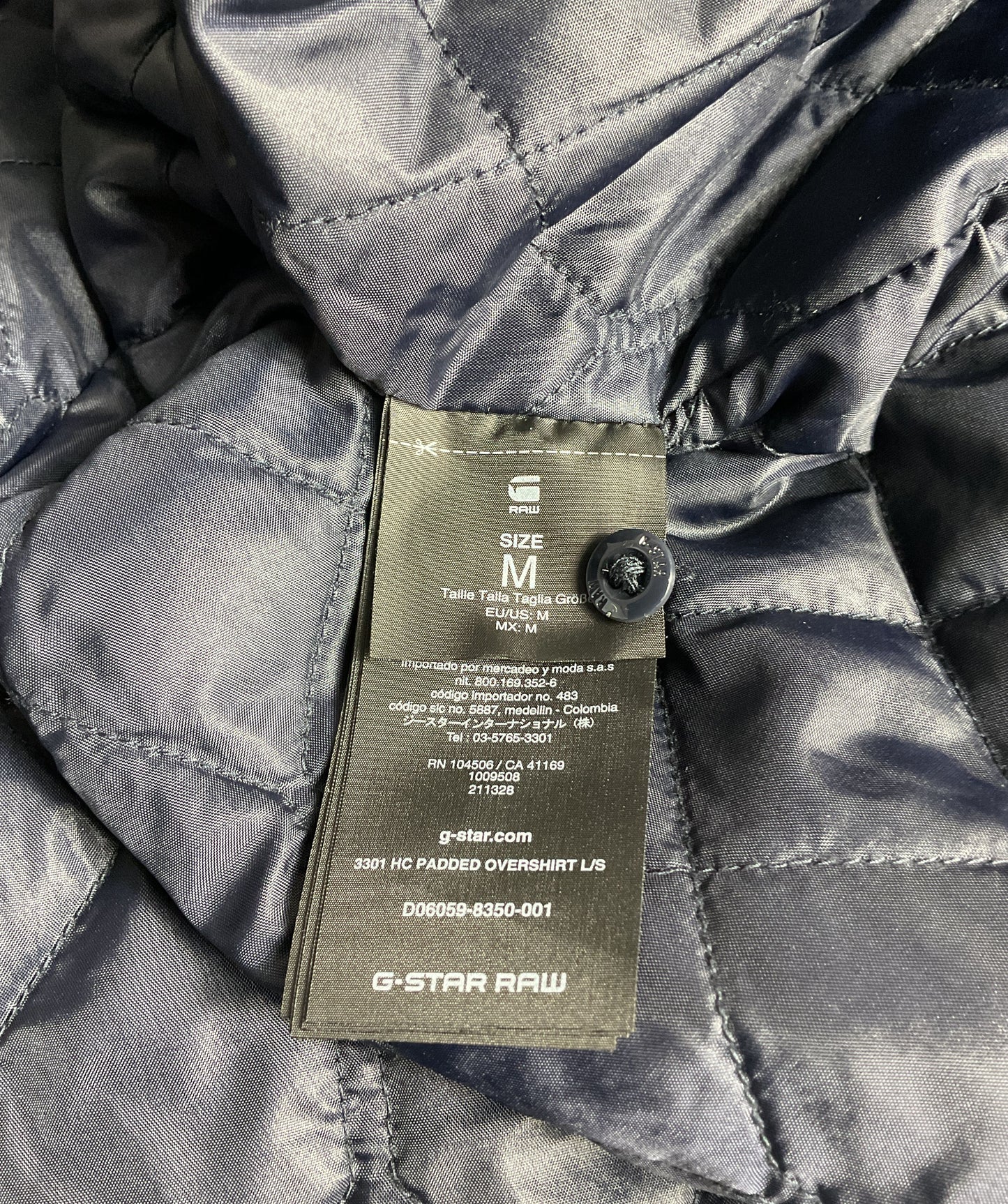 G-Star Raw 3301 Hybrid Padded Long-Sleeve Shirt Navy M