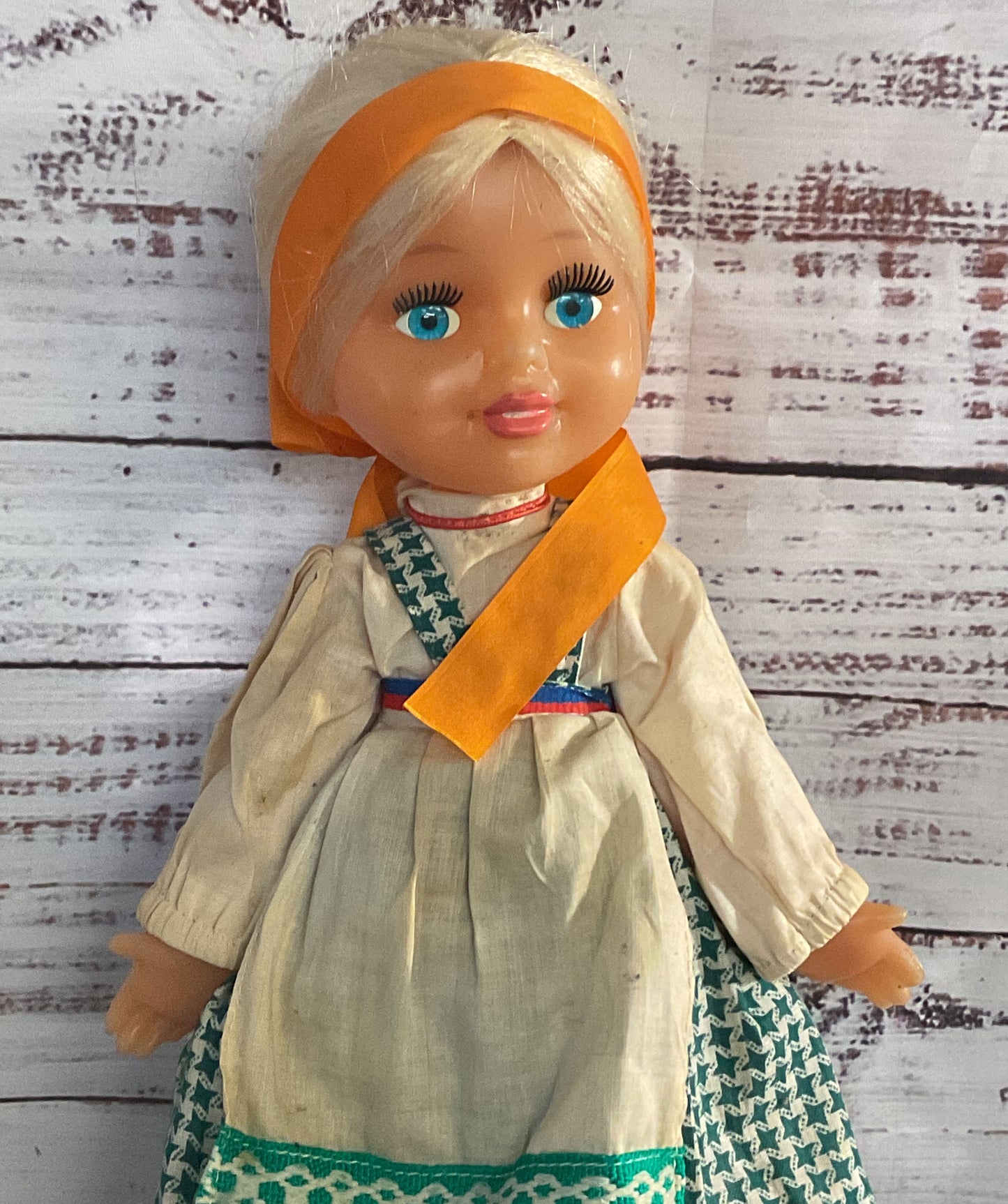Lenigrushka Factory Vintage USSR Soviet Russia Plastic Dashenka Folk Doll