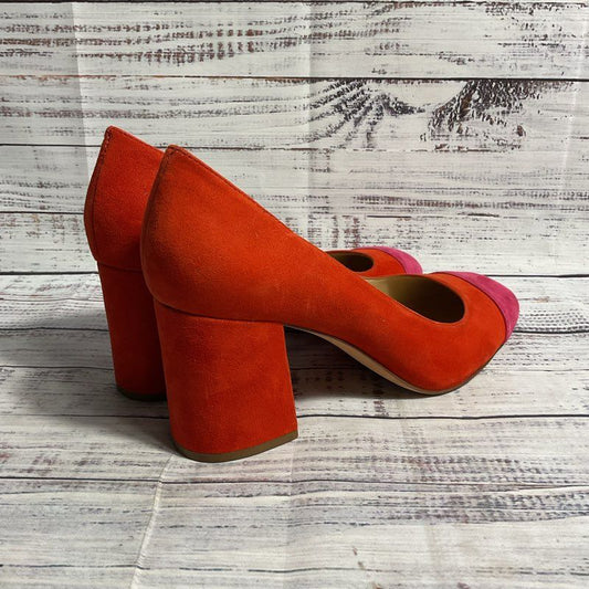 Antonio Melani Belitsa Red & Pink Suede Round Toe Pump Heel Women's Size 9