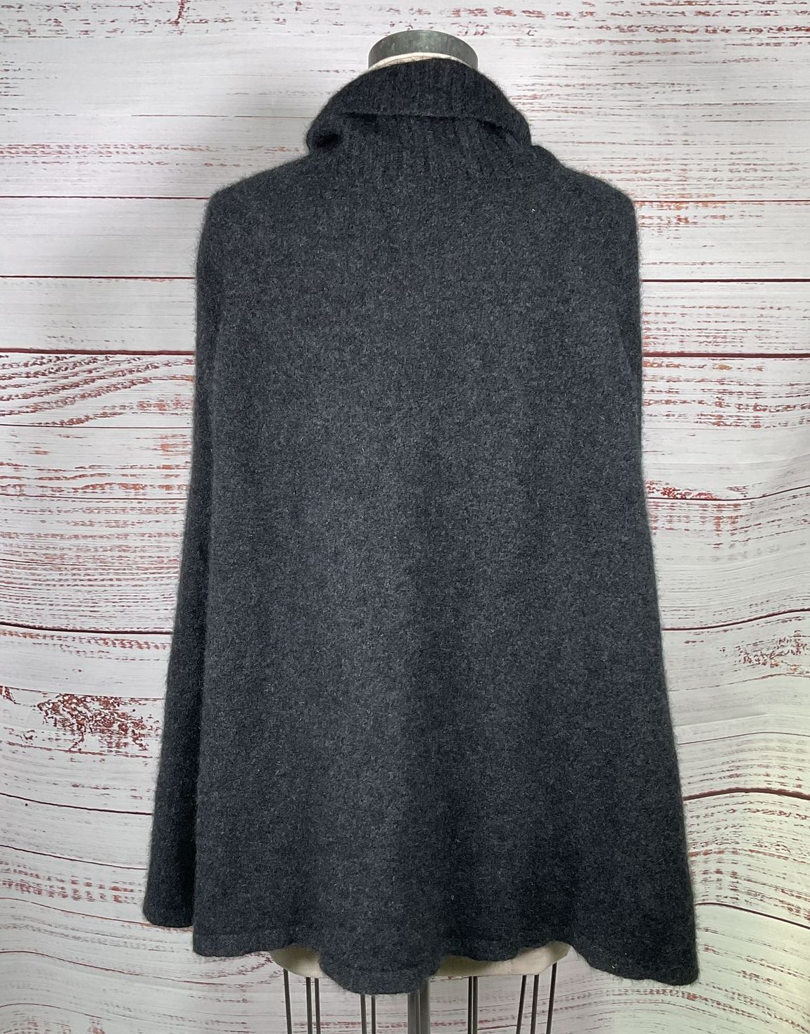 Noble Wilde Possum Fur Blend Turtleneck Sweater Gray OS