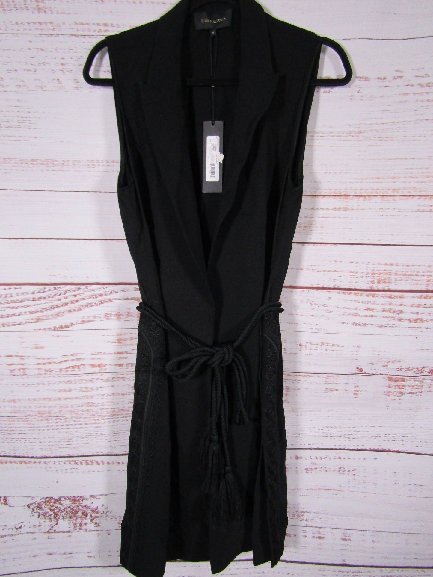 Kobi Halperin Amber Women's Black Embroidered Tied Vest Size M