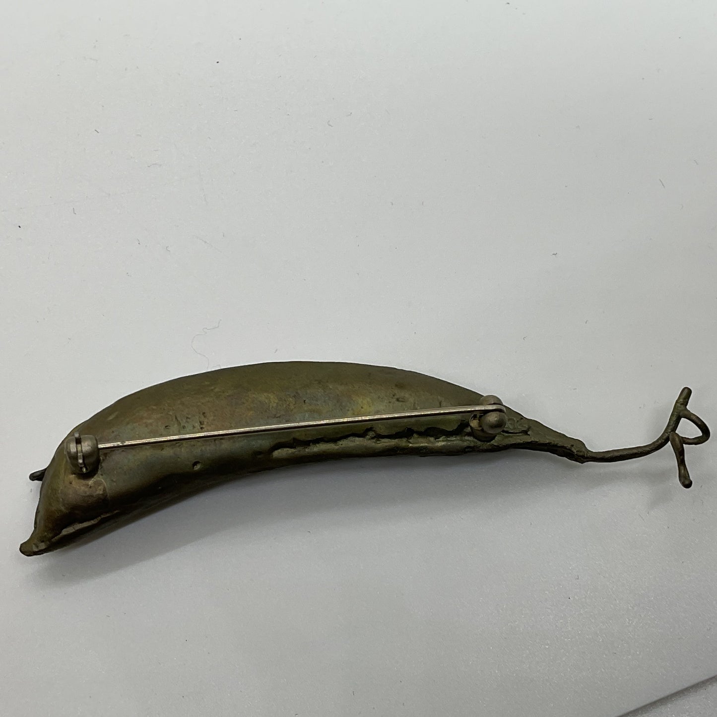 VTG. MICHAEL MICHAUD 7 Pearl Peapod Brooch Hand Patina Bronze- 3.25"
