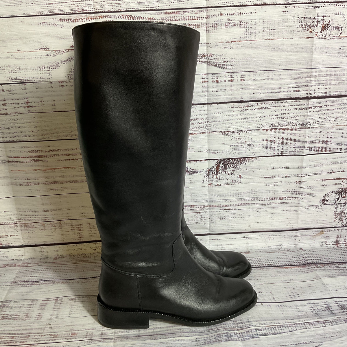 SUDINI Women's Black Leather Tall Boots- SZ 6