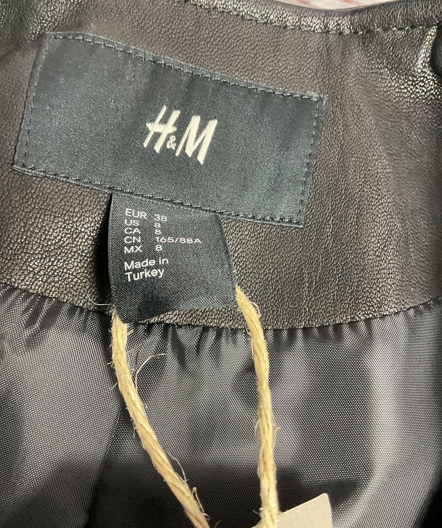 H&M New Icons Biker Leather Jacket Black 8