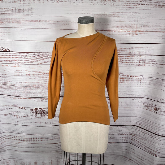 A.L.C. Bateau Neck Ribbed Knit Cut Out Sweater - Size S