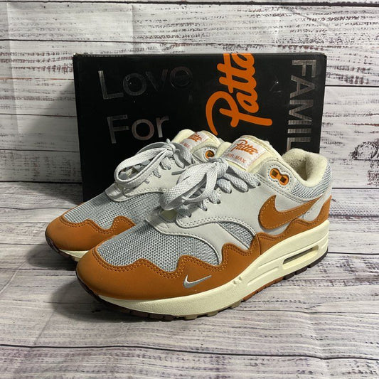 Nike Air Max 1 Patta Silver & Orange Athletic Sneaker Men's 5/Women's 6.5 in Box