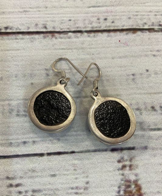 Sterling Silver Dichroic Glass Drop Dangle Earrings