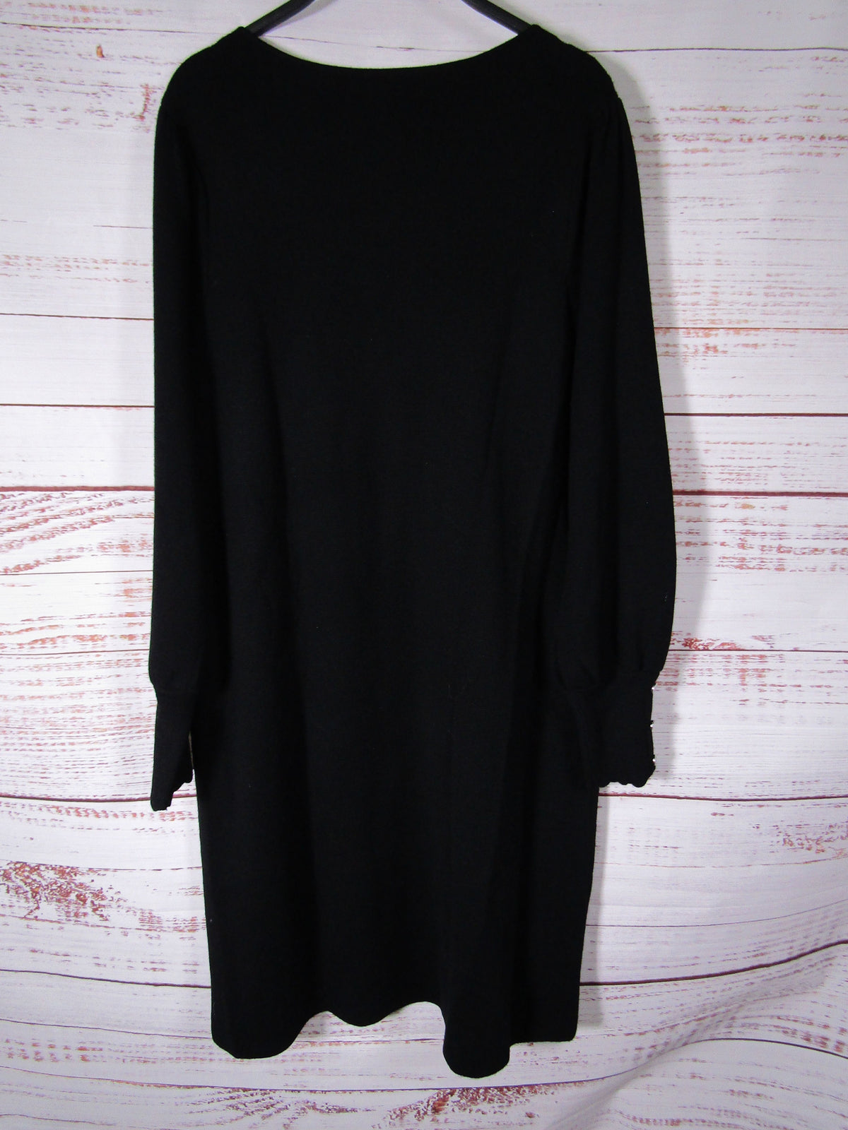 Talbots Women's Black Merino Wool Long Sleeve V-Neck Sweater Dress Size XL