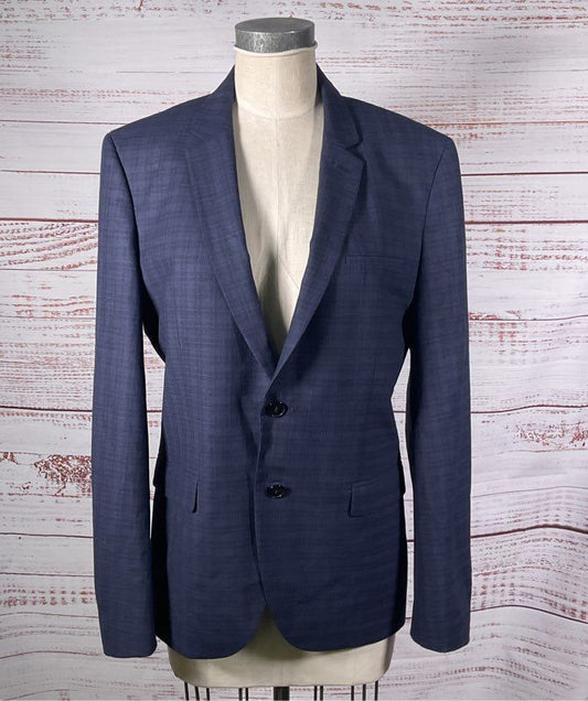 Hugo by Hugo Plaid Blazer Navy Blue 40R