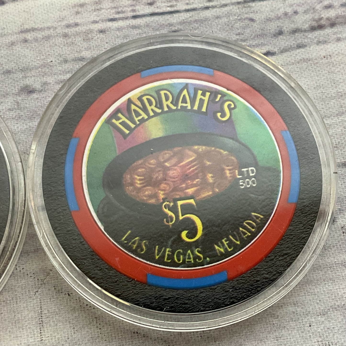 Set of 2 Las Vegas HARRAH'S Casino $5 Limited Edition Irish Poker Chips