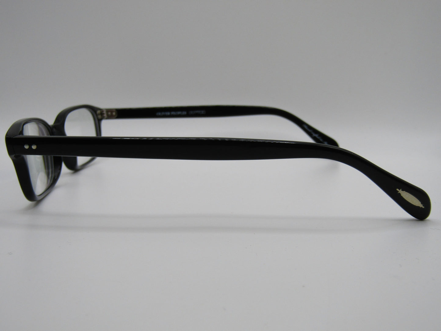 Oliver Peoples James Black Rectangular Eyeglasses Frame Hand Crafted in Italy