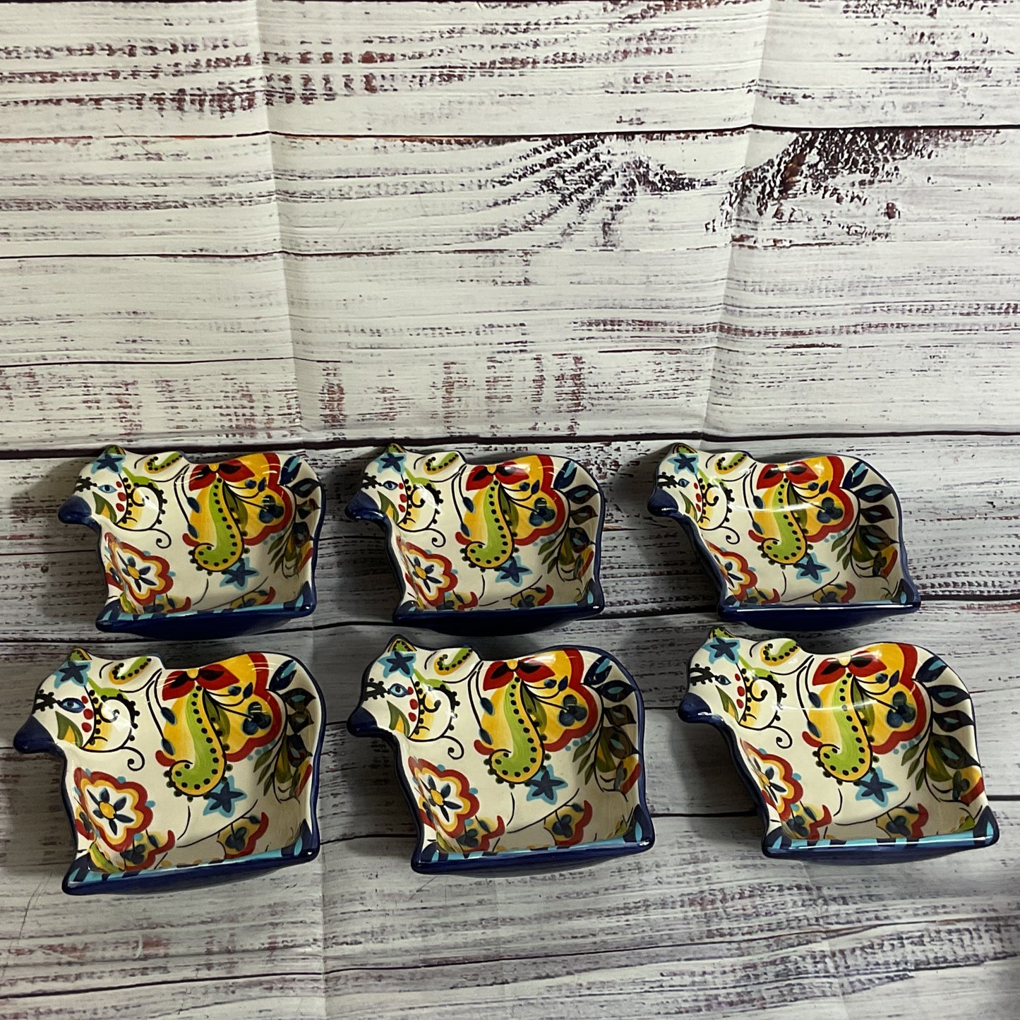 Set of 6 ESPANIA Lifestyle Bocca Cow Sauce/Condiment Dishes- 4" x 4.25"
