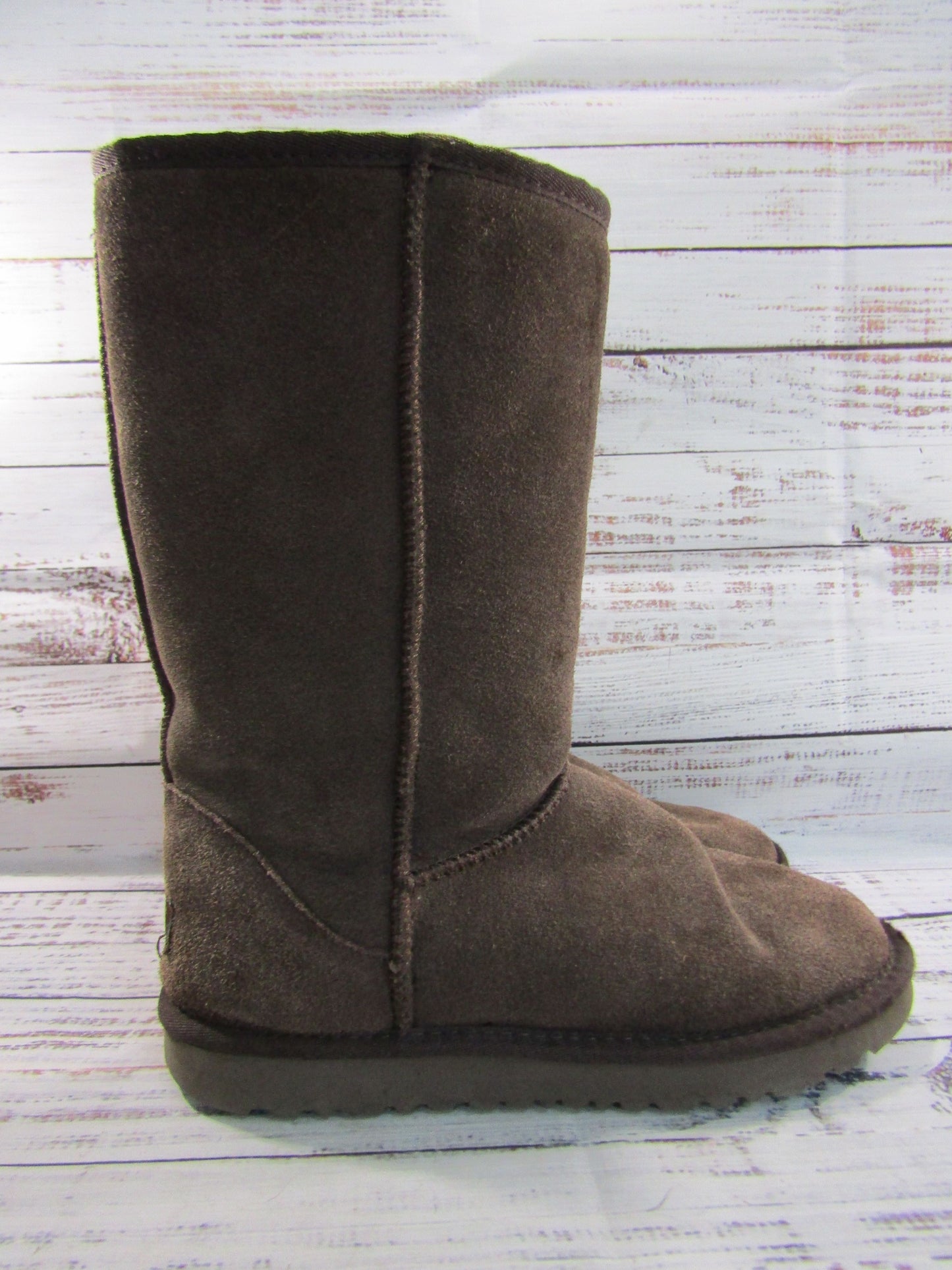 UGG Women's Brown Suede Shearling Boots Size 10