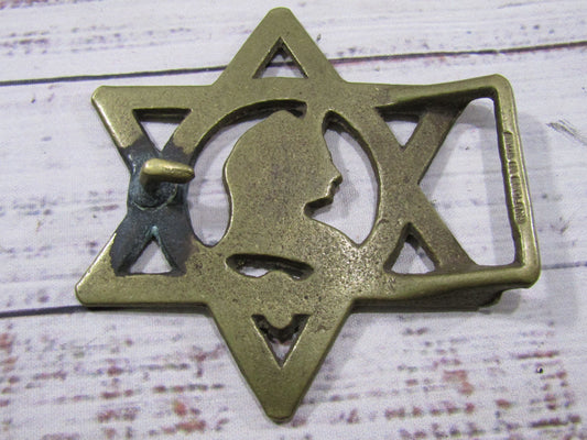 1837-1897 Queen Elizabeth Diamond Jubilee Brass Belt Buckle Made in England