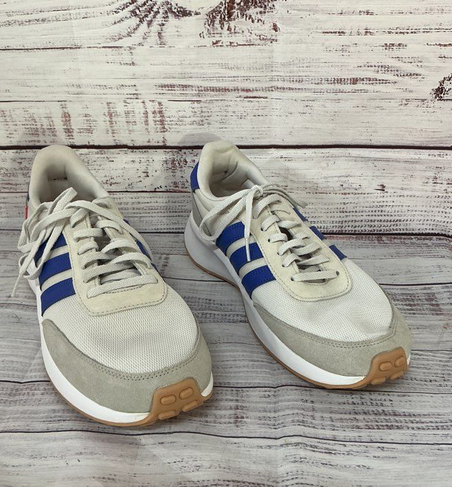 NWOB Men's Adidas Run 70's White/ Blue Sneakers Size 11