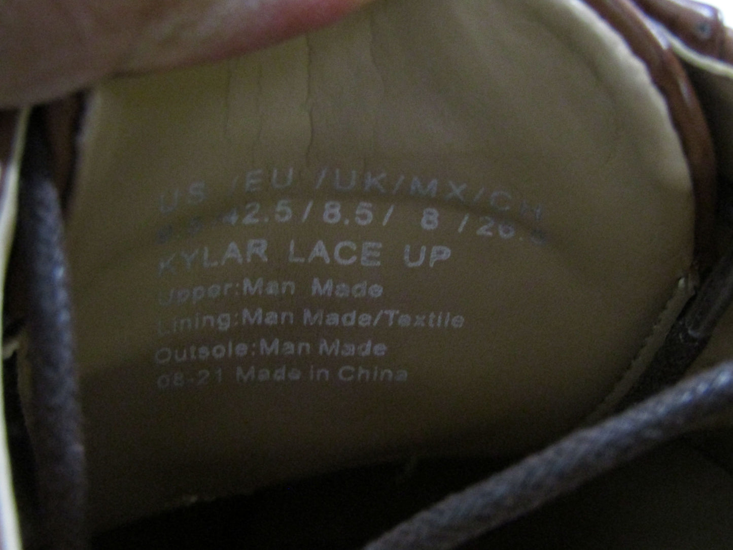 Kenneth Cole Kylar Men's Brown Leather Cap Toe Oxford Shoes Size 9.5