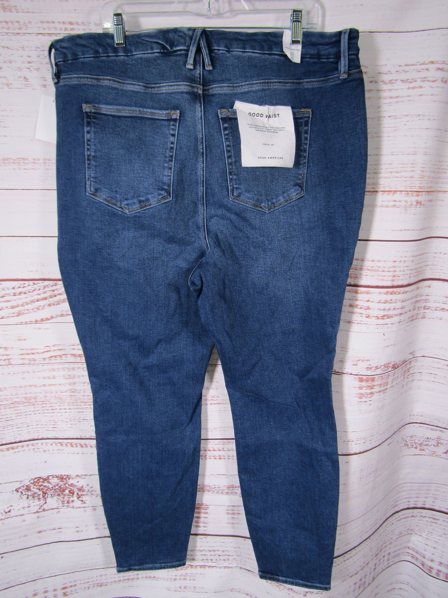 Good American Good Waist Women's Blue High Rise Skinny Jeans Size 22
