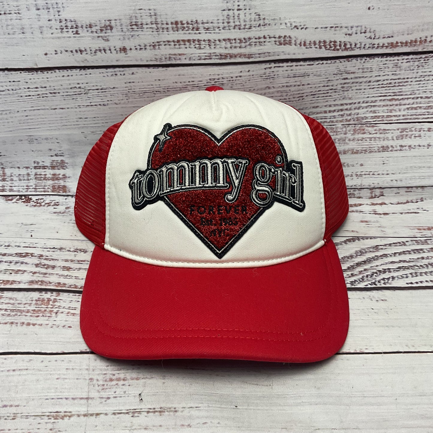 Tommy Hilfigure Jeans Tommy Girl Trucker Cap Red Hat - Size OS
