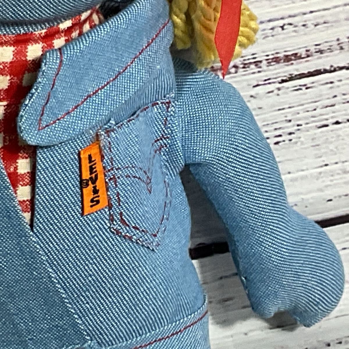 VTG. Nickerbocker Toy Co. LEVIS Denim Rag Doll with Jacket - 16"